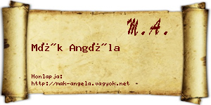 Mák Angéla névjegykártya